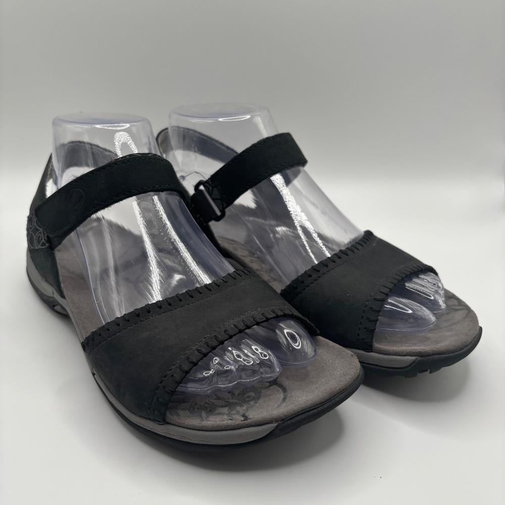 Merrell Terran Ari Lattice Women 7 Black Nubuck Leather Outdoor Sandals
